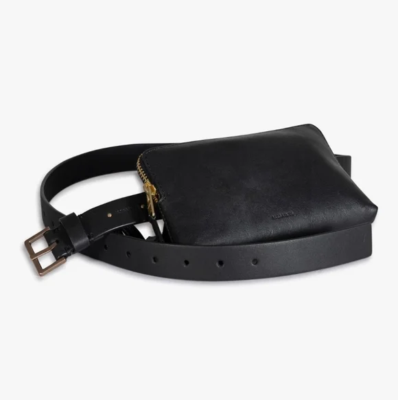 AllSaints Zip leather belt bag NWOT S/M - Picture 2 of 5